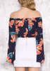 Blusa Cropped Ombro a Ombro Estampado