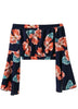Blusa Cropped Ombro a Ombro Estampado