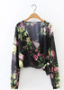 Blusa Chiffon Decote V Transpassado Estampada