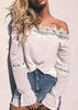 Blusa Ombro a Ombro Bordada Renda