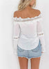Blusa Ombro a Ombro Bordada Renda