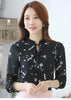 Blusa Gola Laço Floral Manga Longa