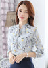 Blusa Gola Laço Floral Manga Longa