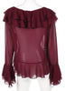 Blusa Chiffon Manga Flare com Babados
