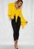 Blusa Babado Manga Flare de Amarrar