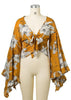 Blusa Babado Manga Flare de Amarrar