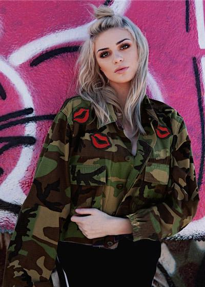 Jaqueta Feminina Camuflada Manga Longa