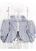 Blusa Tomara Que Caia Listrado Com Babado