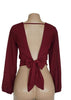 Blusa Chiffon Com Decote Profundo Nas Costas