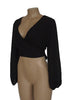 Blusa Chiffon Com Decote Profundo Nas Costas