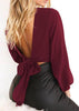 Blusa Chiffon Com Decote Profundo Nas Costas