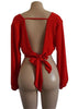 Blusa Chiffon Com Decote Profundo Nas Costas