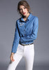 Camisa Jeans Bordada Azul