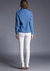 Camisa Jeans Bordada Azul