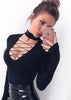 Body Choker Gola Alta Decote Trançado