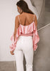 Blusa de Alcinha de Cetim com Babado