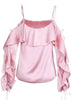 Blusa de Alcinha de Cetim com Babado