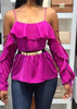 Blusa de Alcinha de Cetim com Babado