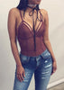 Body Alça Fina em Tule Transparente