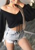 Blusa Cropped Manga Bufante