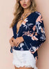 Blusa Mullet Estampada Decote v Transpassado