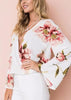 Blusa Mullet Estampada Decote v Transpassado