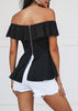 Blusa Assimétrica Ombro a Ombro com Babado