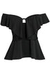 Blusa Assimétrica Ombro a Ombro com Babado