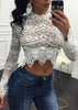 Blusa Top Cropped Renda Guipir