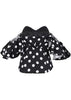Blusa de Poá Tomara que Caia com Babado