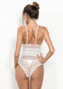 Body Sexy Renda Tule e Detalhe Trançado