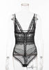 Body Sexy Renda Tule e Detalhe Trançado
