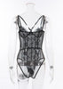 Body Renda Tule com Tiras Strappy