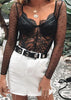 Body Renda Transparente Manga Longa
