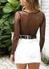 Body Renda Transparente Manga Longa