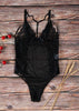 Body de Renda e Tule com Tiras Strappy