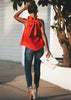 Blusa com Babado e Laço na Gola