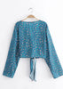 Blusa Cropped de Cetim com Amarração Frontal