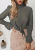 Blusa Cropped de Poá Com Babado na Gola