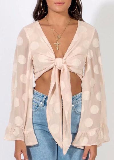 Blusa Cropped com Amarração na Frente