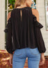 Blusa Manga Longa Ombro Vazado com Babado