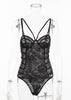 Body Strappy Renda Recorte em Tule