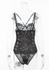 Body Strappy Renda Recorte em Tule