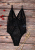 Body Sensual Renda com Recorte em Tule