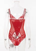 Body Renda Tule Vermelho