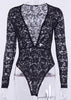 Body Renda Decotado Manga Longa