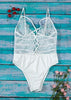 Body Renda Strappy Trançado na Frente