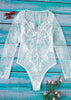 Body Renda Tule Manga Longa