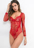 Body Renda Tule Manga Longa