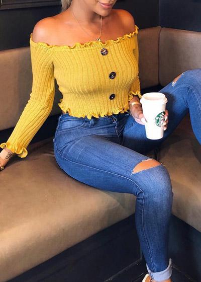 Blusa Malha Canelada Ombro a Ombro